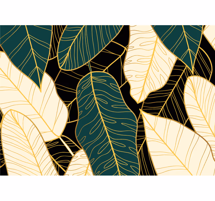 Wall mural nature with leaf patterns - TenStickers