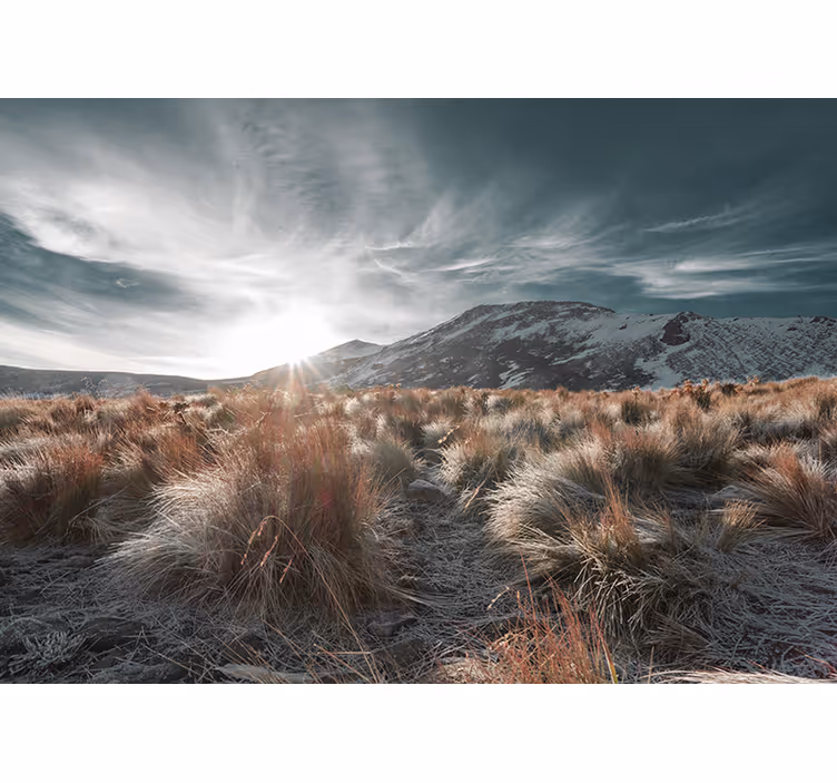 Landscape wall mural mountain sunrise scene - TenStickers