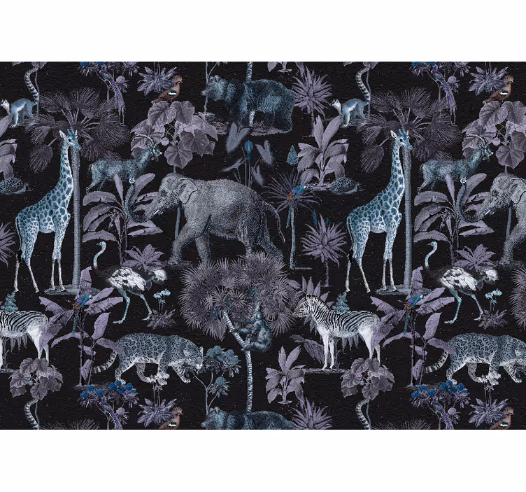 Animals wall mural safari landscape - TenStickers