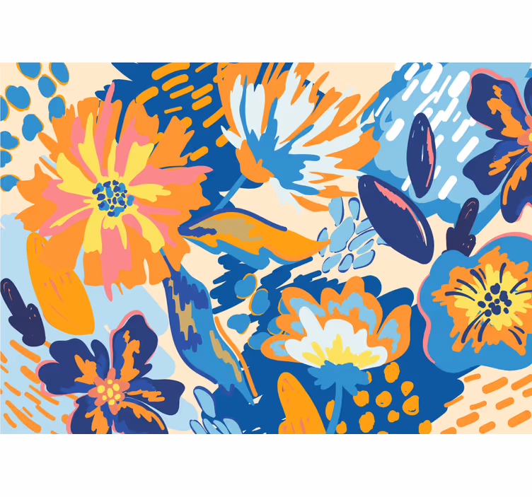 Flower wall mural bright floral design - TenStickers