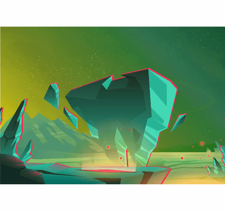Abstract wall mural geometric green shapes - TenStickers