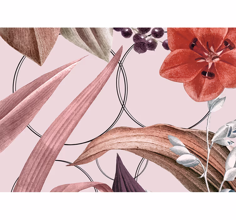 Flower wall mural floral patterns design - TenStickers