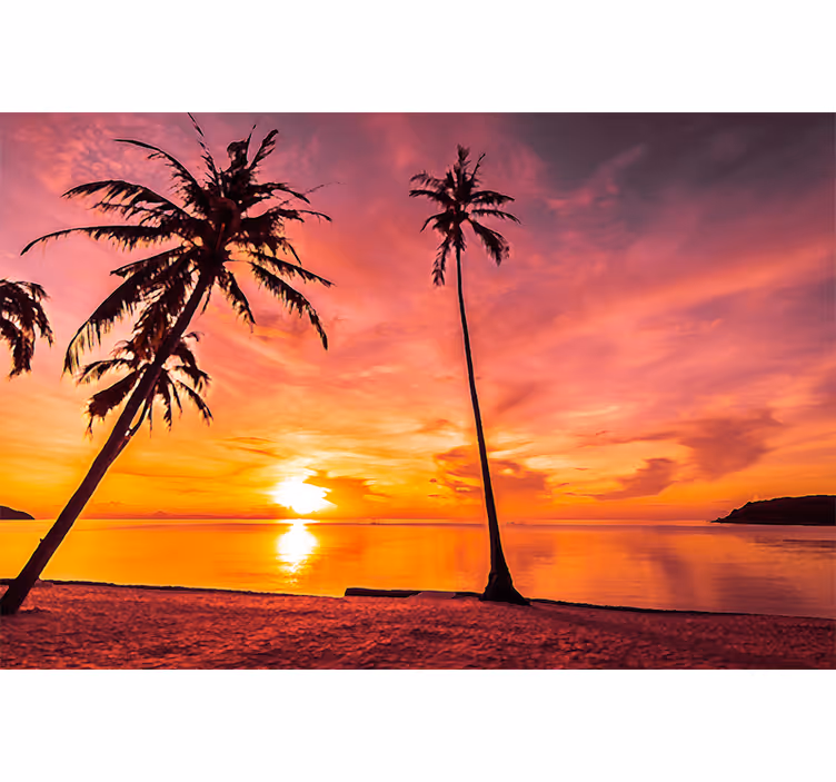 Wall mural nature tropical sunset scene - TenStickers