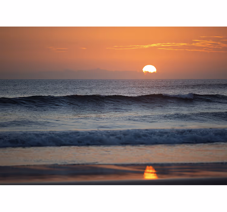 Sunset Ocean Horizon under the sea wall mural - TenStickers
