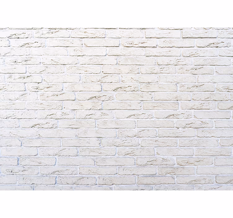 Mural stone wall white brick pattern - TenStickers