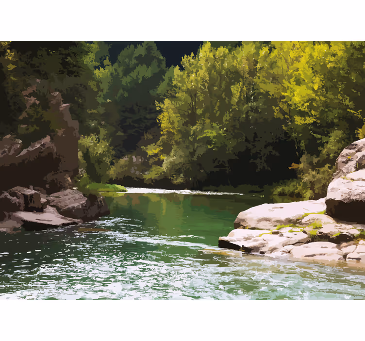 Serene Water Landscape wall mural nature - TenStickers