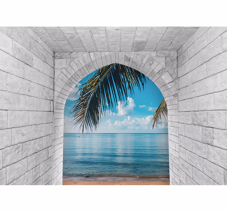 Wall mural nature palm tree getaway - TenStickers