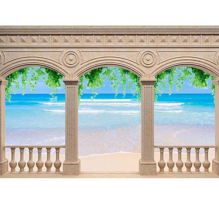 Landscape wall mural coastal arch view - TenStickers