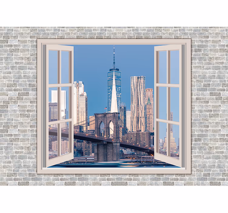 Manhattan's views clean sky wall mural new york - TenStickers