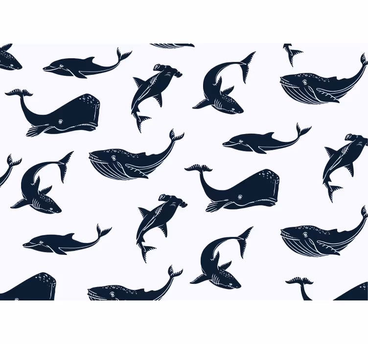Animals wall mural featuring marine life designs - TenStickers