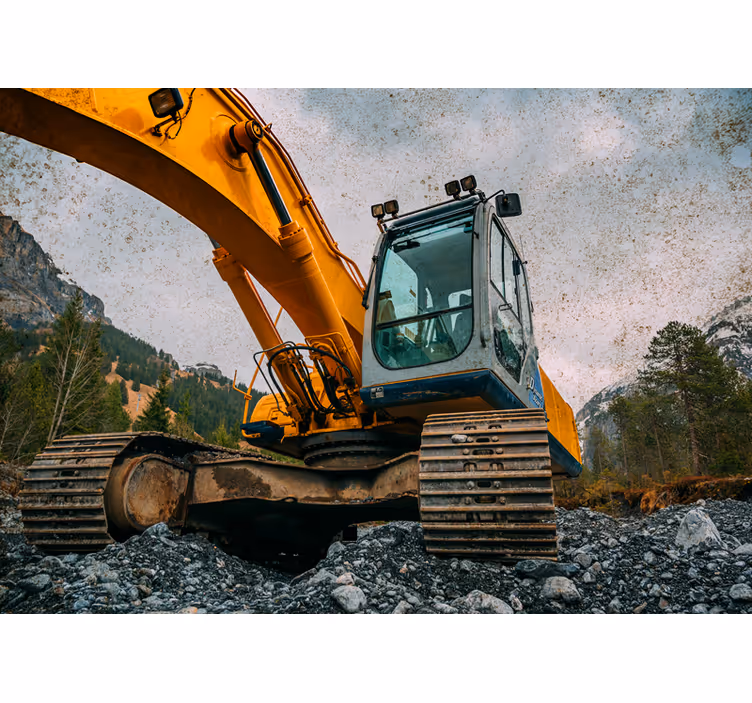 Wall mural vehicle heavy machinery excavator - TenStickers