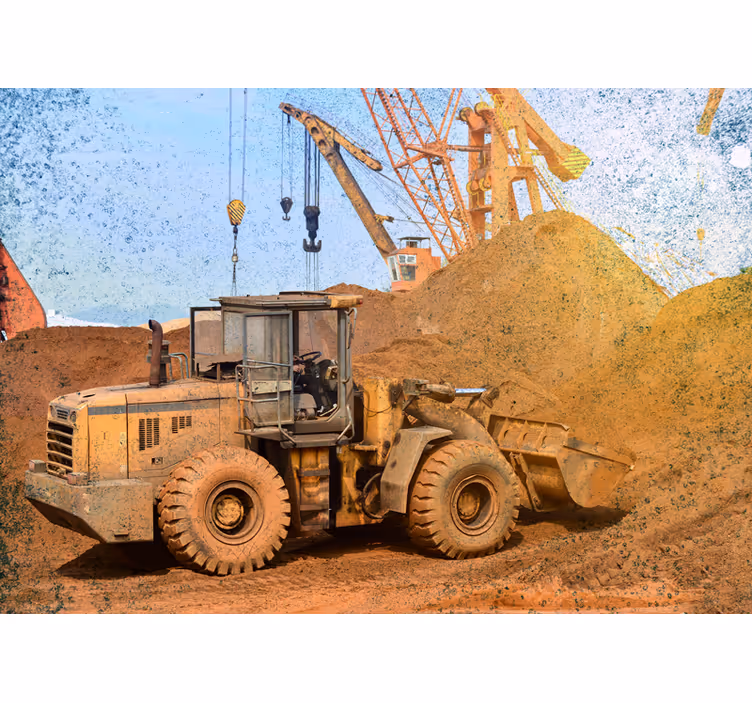 Wall mural vehicle construction loader equipment - TenStickers