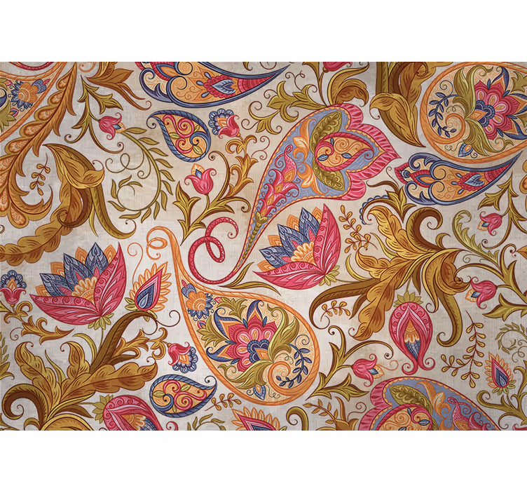 Flower wall mural floral paisley designs - TenStickers