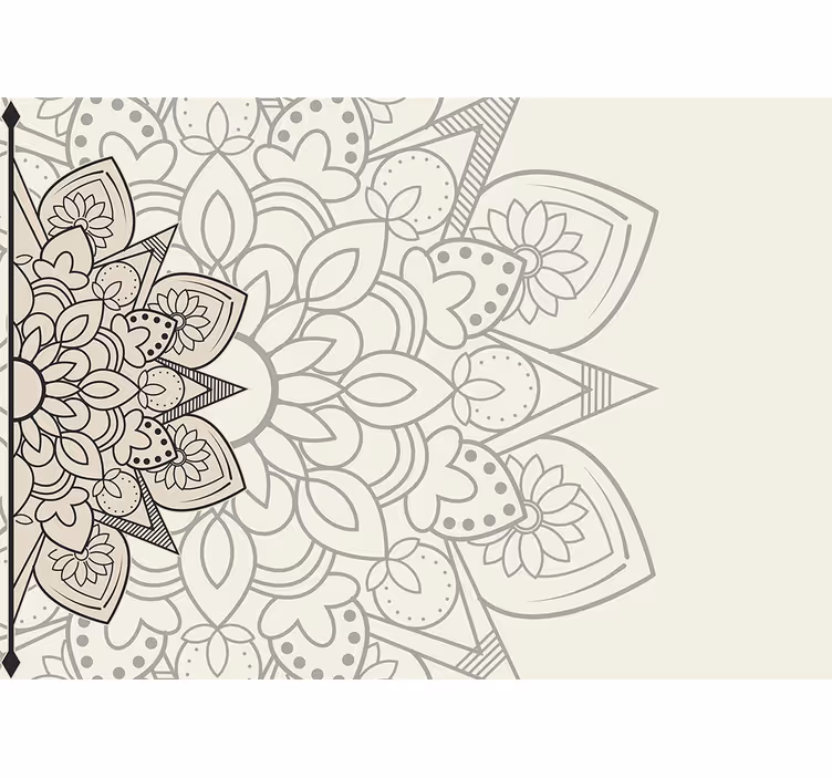 Elaborate floral motif mandala wall mural - TenStickers