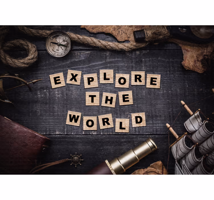 Quote wall mural discover the world - TenStickers