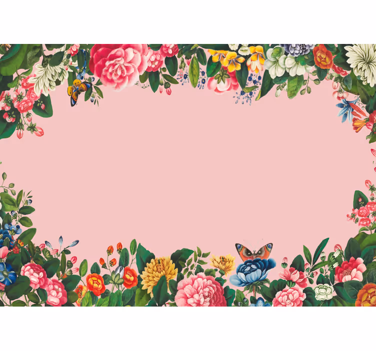 Elegant pink floral design flower wall mural - TenStickers