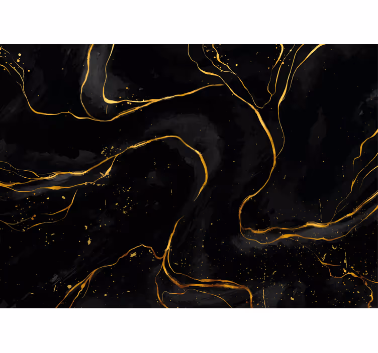 Abstract wall mural elegant gold lines - TenStickers
