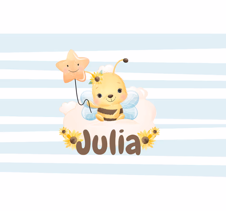 Nursery wall mural cute bee design - TenStickers