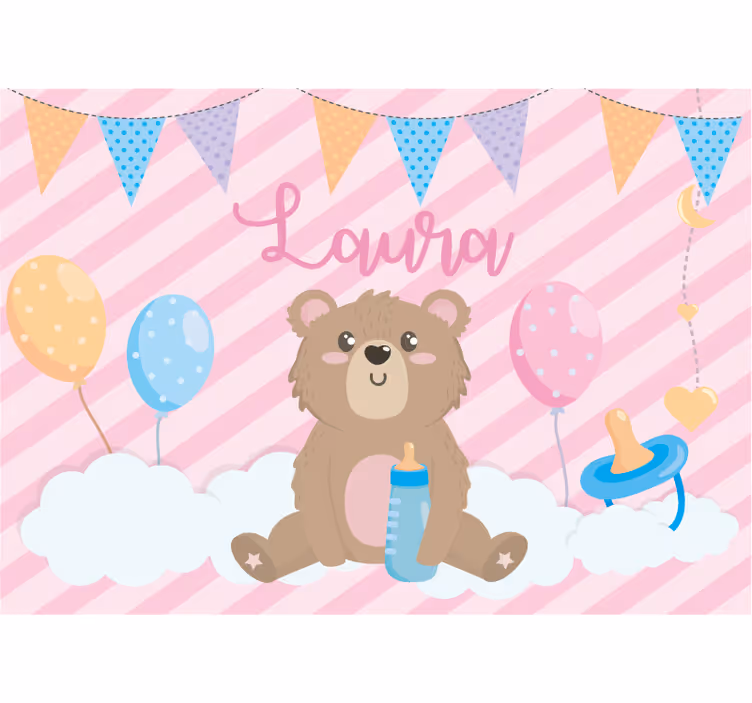 Childrens wall mural cute bear illustration - TenStickers