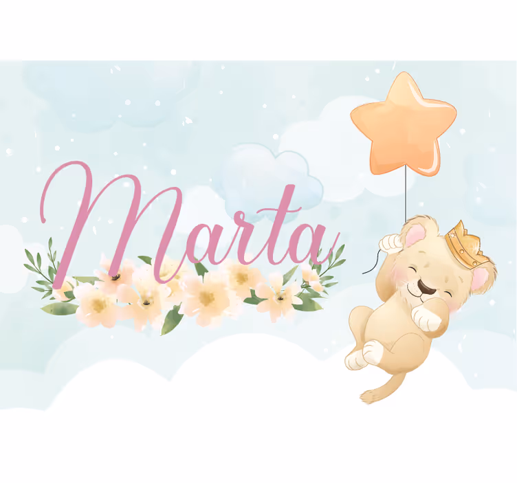 Childrens wall mural cute lion balloon - TenStickers