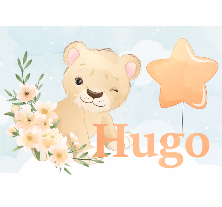 Animals wall mural cute lion design - TenStickers
