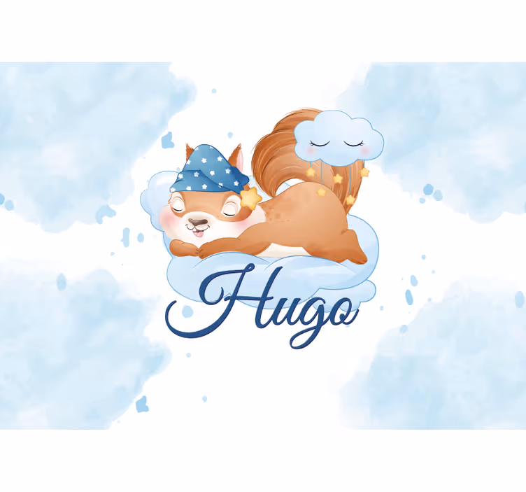 Sleepy squirrel dreams nursery wall mural - TenStickers