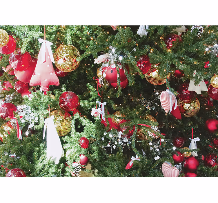 Christmas wall mural festive holiday decorations - TenStickers