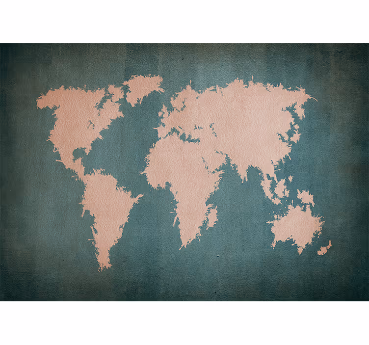 World map wallpaper global contour design - TenStickers
