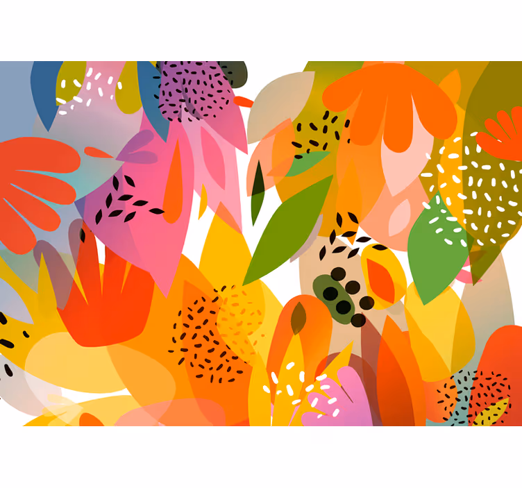 Colorful floral collage flower wall mural - TenStickers