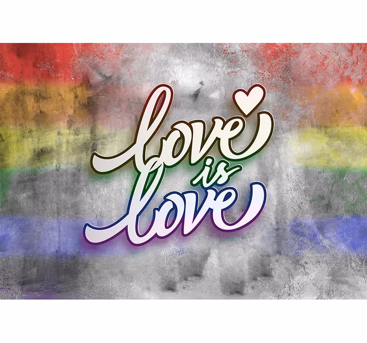 Romantic wall mural love is love - TenStickers