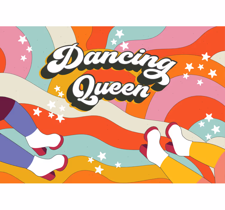 Dancing queen vibes music wall mural - TenStickers