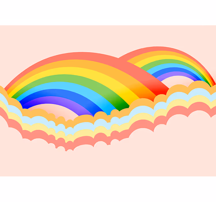 Quote wall mural in vibrant rainbow waves - TenStickers