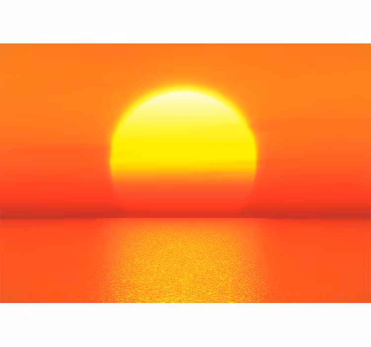 Wall mural mountain sunset reflection - TenStickers