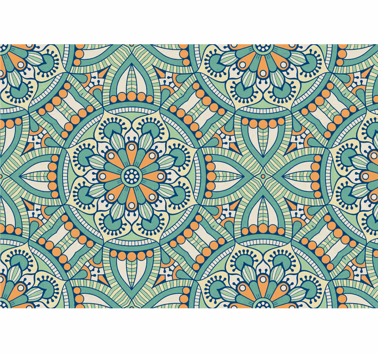 Texture wall mural with detailed floral design - TenStickers