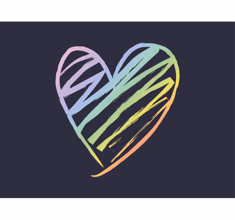 Romantic wall mural rainbow heart pattern - TenStickers