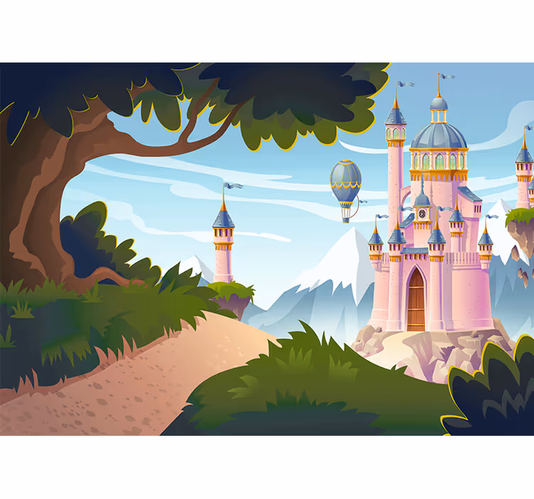 Wall mural fantasy castle adventure scene - TenStickers
