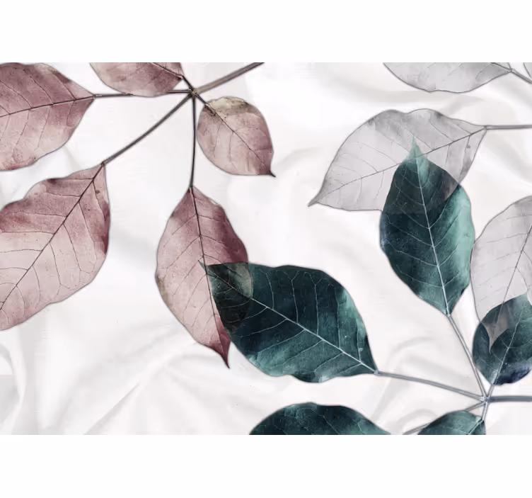 Flower wall mural with delicate leaf patterns - TenStickers