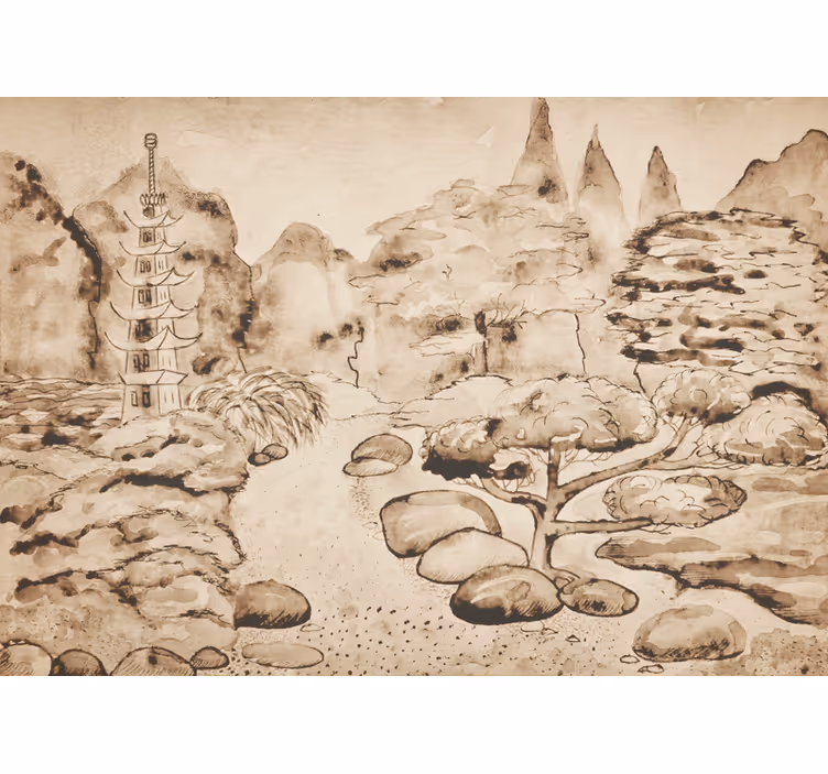 Nature wallpaper serene landscape scene - TenStickers