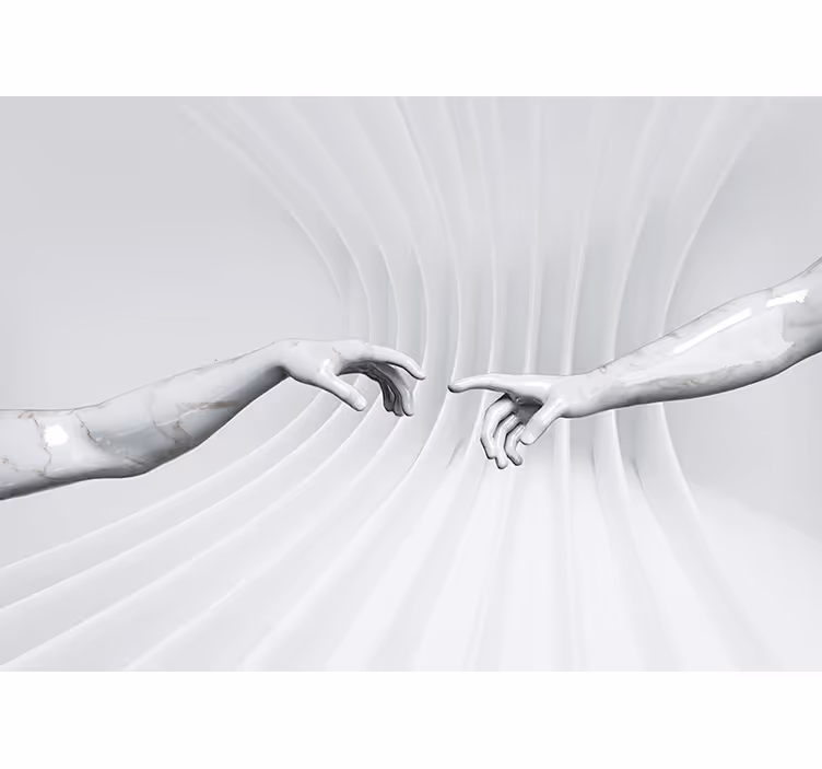 Art wall mural marble hands embrace - TenStickers