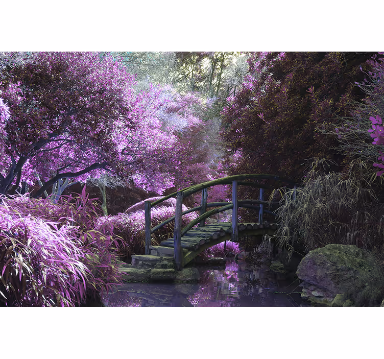 Wall mural nature tranquil bridge landscape - TenStickers