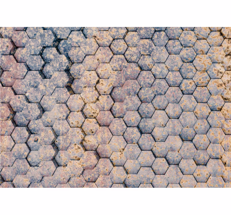 Texture wall mural hexagonal stone design - TenStickers