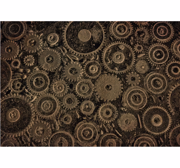 Texture wall mural gear patterns design - TenStickers
