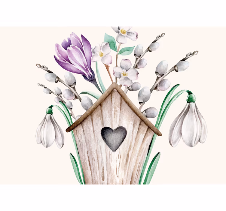 Flower wall mural cottage floral arrangement - TenStickers