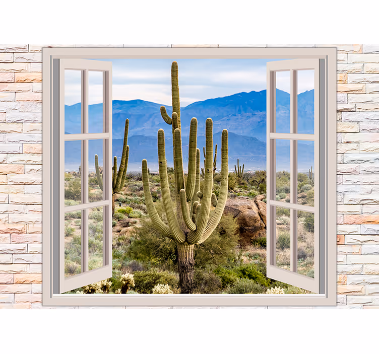 Wall mural nature desert cactus landscape - TenStickers