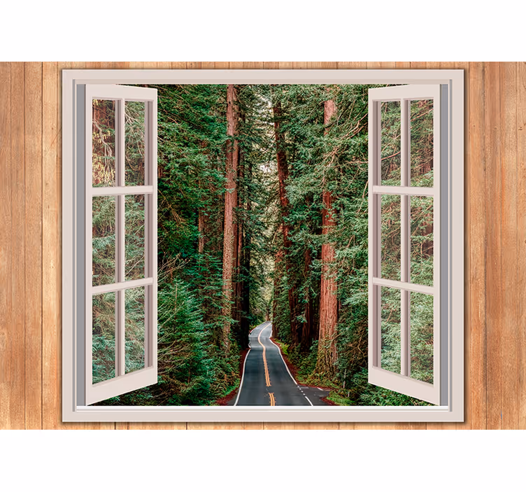 Wall mural nature forest pathway view - TenStickers