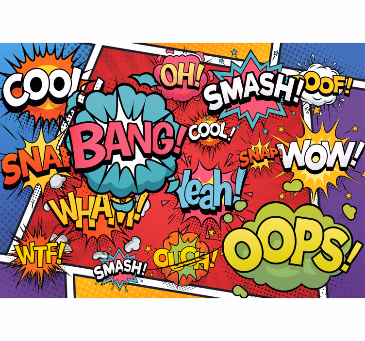 Graffiti wall mural comic sound effects - TenStickers