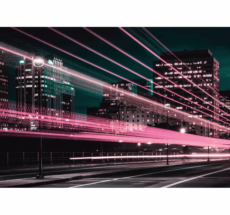 City wall mural urban skyline surge - TenStickers