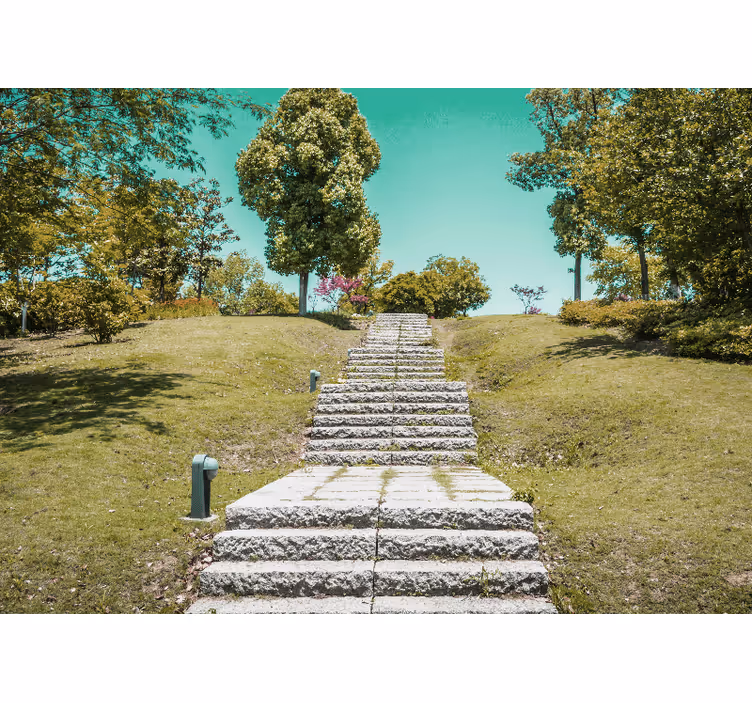 Nature wallpaper staircase through nature - TenStickers