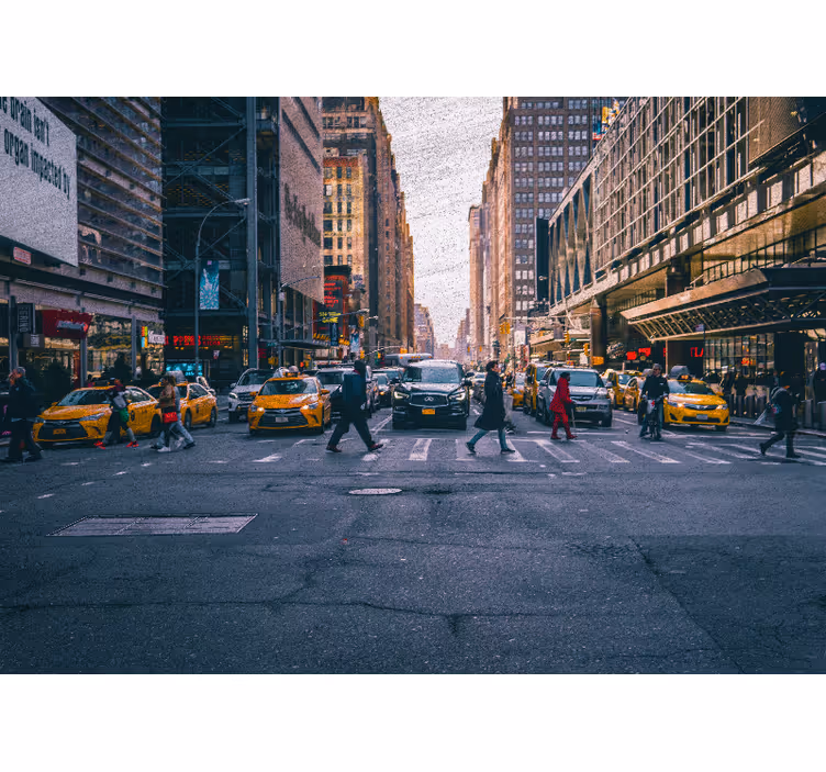 Wall mural new york bustling new york street - TenStickers