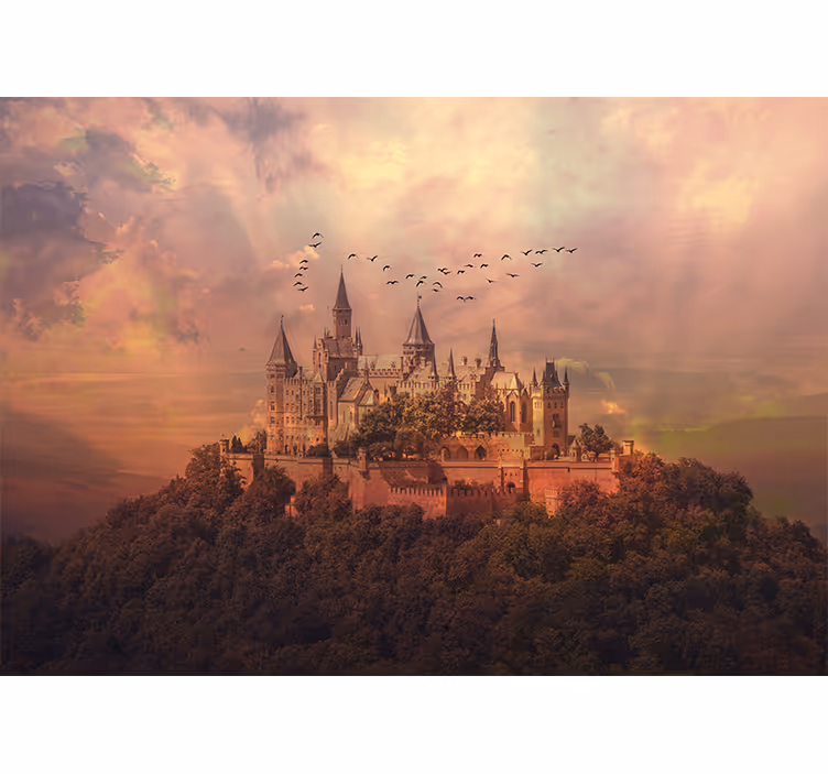 Wall mural fantasy majestic castle view - TenStickers